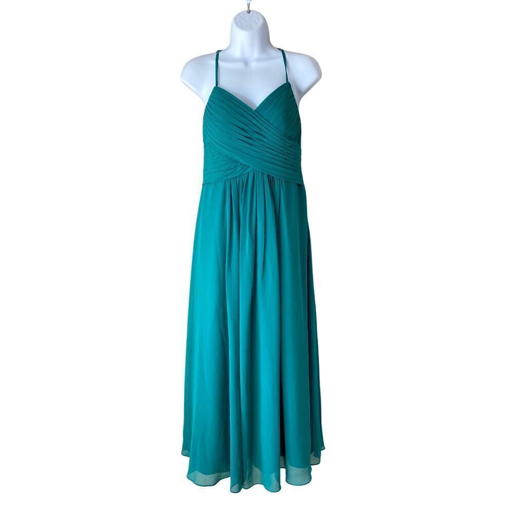 AZAZIE Dress Midi Prom Party Cocktail Turquoise Blue Green Sweetheart Keyhole S
